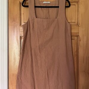 Abercrombie tan linen mini dress